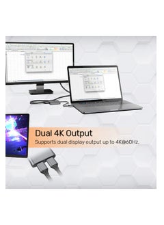 UNITEK محول USB-C إلى Dual DisplayPort حتى 8K  - Image 4