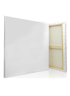 2 Piece Pre-stretched Blank Canvas Board 50x50 cm Cotton 280gsm White