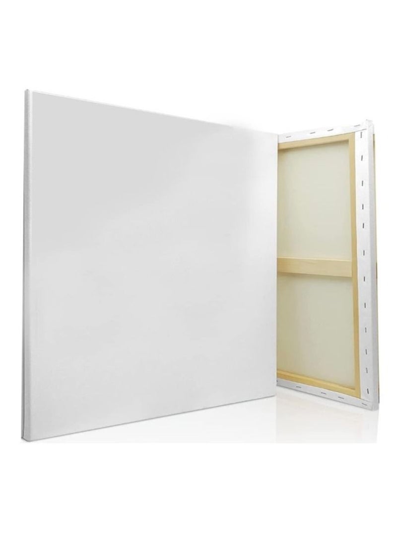 PARTNER - 2 Piece Pre-stretched Blank Canvas Board 50x50 cm Cotton 280gsm White - Image 1