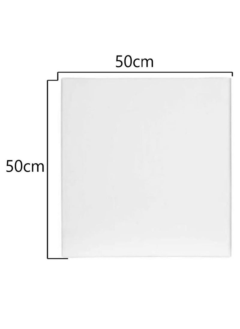 PARTNER - 2 Piece Pre-stretched Blank Canvas Board 50x50 cm Cotton 280gsm White - Image 1