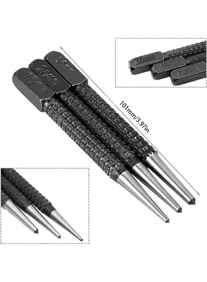 3 Pcs High Carbon Steel Center Punch Set 1 5 2 3mm Wood Marking Drill Tool - Image 5