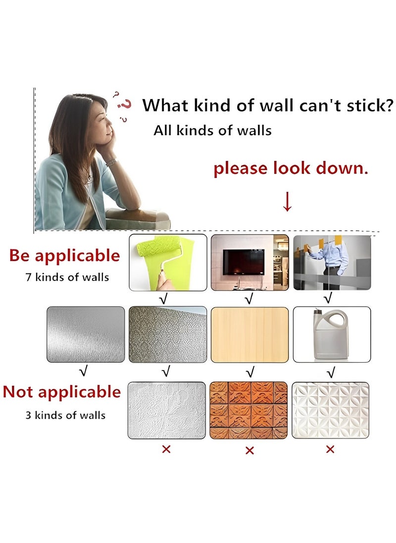 HALAMODO - 4PCS DIY 3D Mirror Wall Stickers with Square Geometric Pattern Self Adhesive Mirror Plastic Wall Sheet Tiles Made of Acrylic Material Ideal as Home Decoration for Living Room Bedroom Stair Wall Decor - Image 1