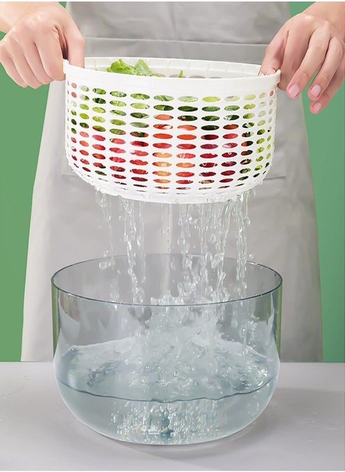 XVersion Automatic 4.5L Salad Spinner – Rechargeable Vegetable & Fruit Washer with Bowl, Quick Lettuce Dryer, Anti-Shake, Easy Drain, Compact Storage – White  - Image 4