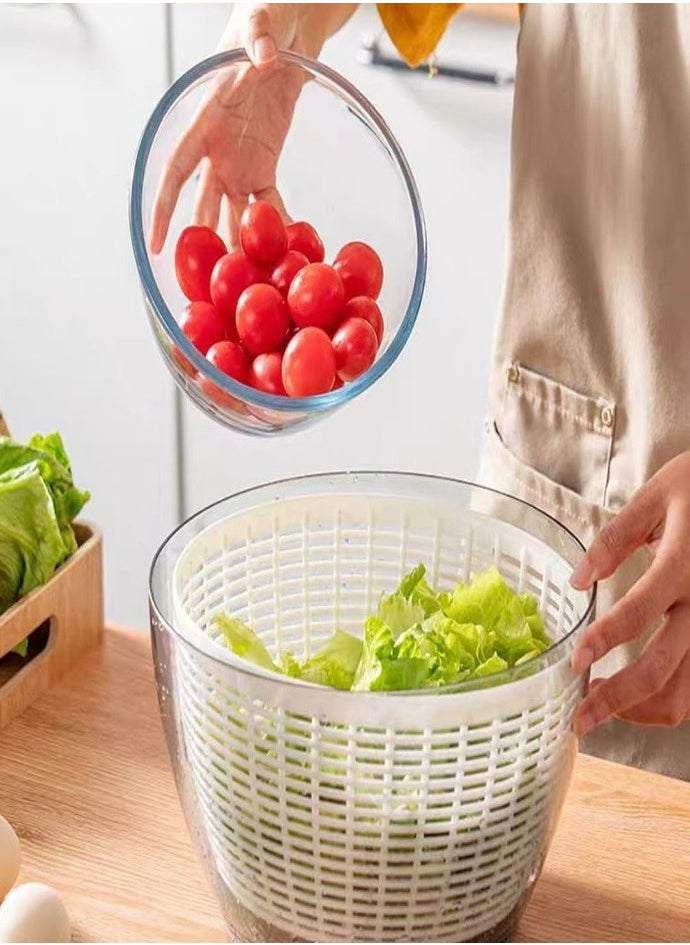 XVersion Automatic 4.5L Salad Spinner – Rechargeable Vegetable & Fruit Washer with Bowl, Quick Lettuce Dryer, Anti-Shake, Easy Drain, Compact Storage – White  - Image 2