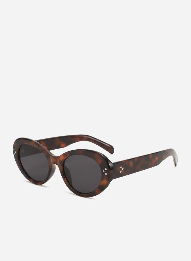 Styli Styli Tortoiseshell Print Round Sunglasses