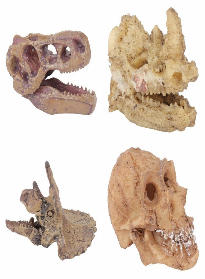 SRI Decorative Aquarium Miniature Ornaments (Pack of 4) (Brown) - Image 1