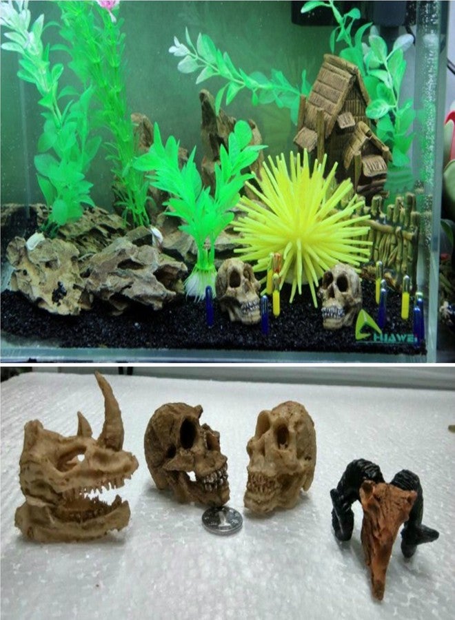 SRI Decorative Aquarium Miniature Ornaments (Pack of 4) (Brown) - Image 2