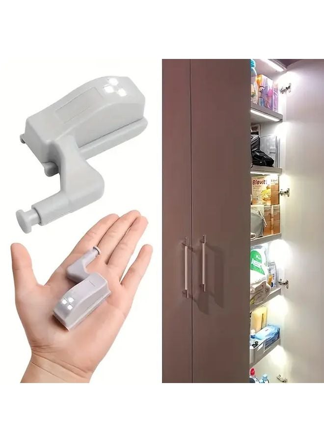 6 قطع أضضاء خزانة LED ذاتية التشغيل بمستشعر ذكي، تعمل بالبطارية، باللون الأبيض - Image 2