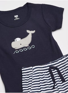 hudson baby Hudson Baby Unisex Baby Cotton Bodysuit, Shorts and Shoe Set, Sailor Whale, 6-9 Months  - Image 2