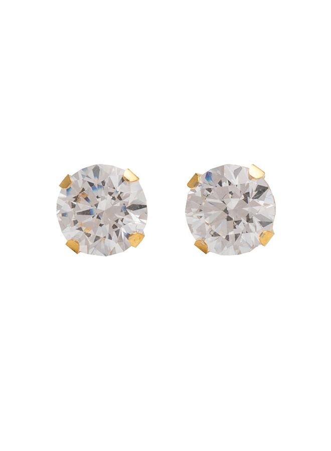 Studex 5MM Cubic Zirconia 24K Pure Gold Plated Ear Studs - Image 1