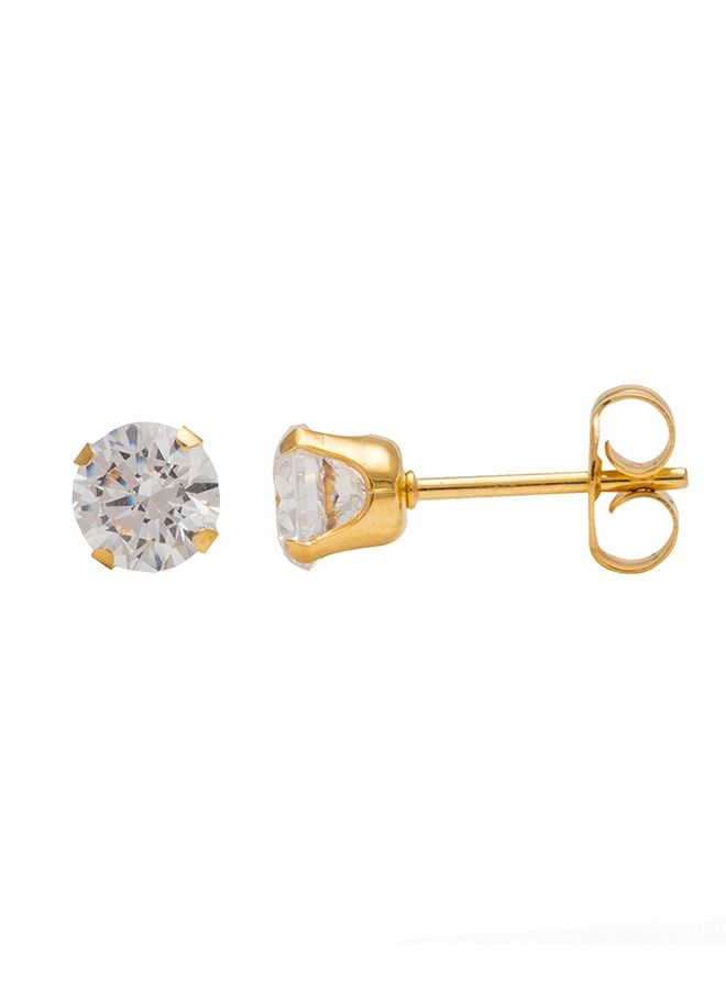 Studex 5MM Cubic Zirconia 24K Pure Gold Plated Ear Studs - Image 3