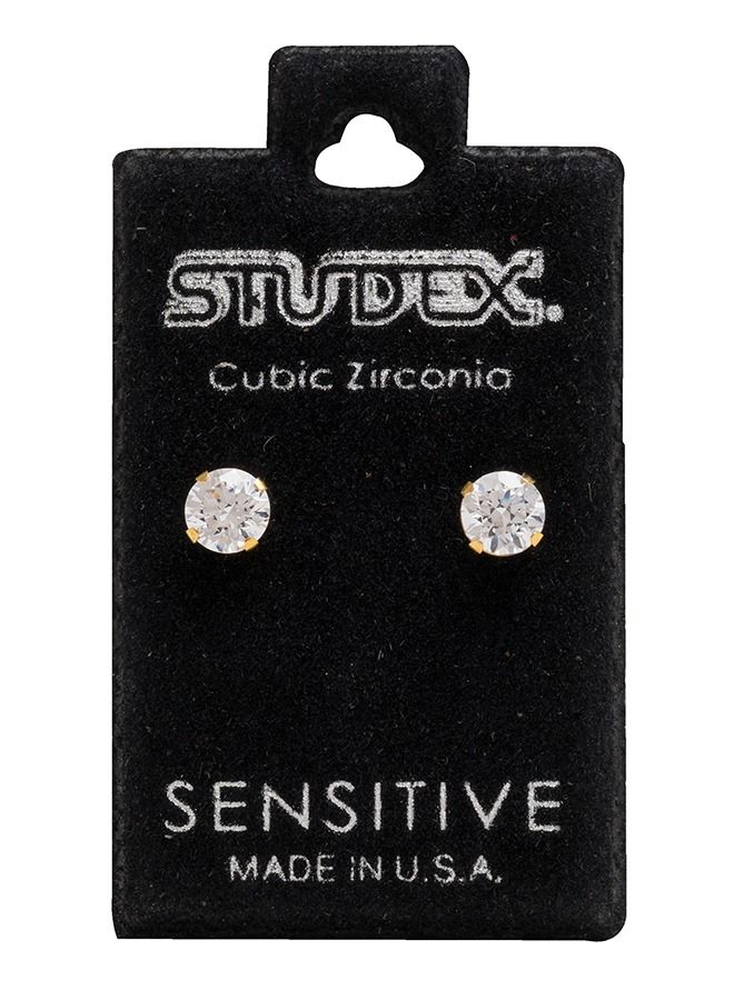 Studex 5MM Cubic Zirconia 24K Pure Gold Plated Ear Studs - Image 5