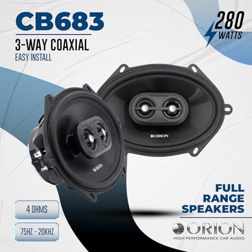 ORION Cobalt Series CB683 6x8 3Way Coaxial Car Speakers 280W 4 Ohms Full Range Enhanced Bass Polypropylene Cone Butyl Rubber Surround Easy Install Pair - Image 3