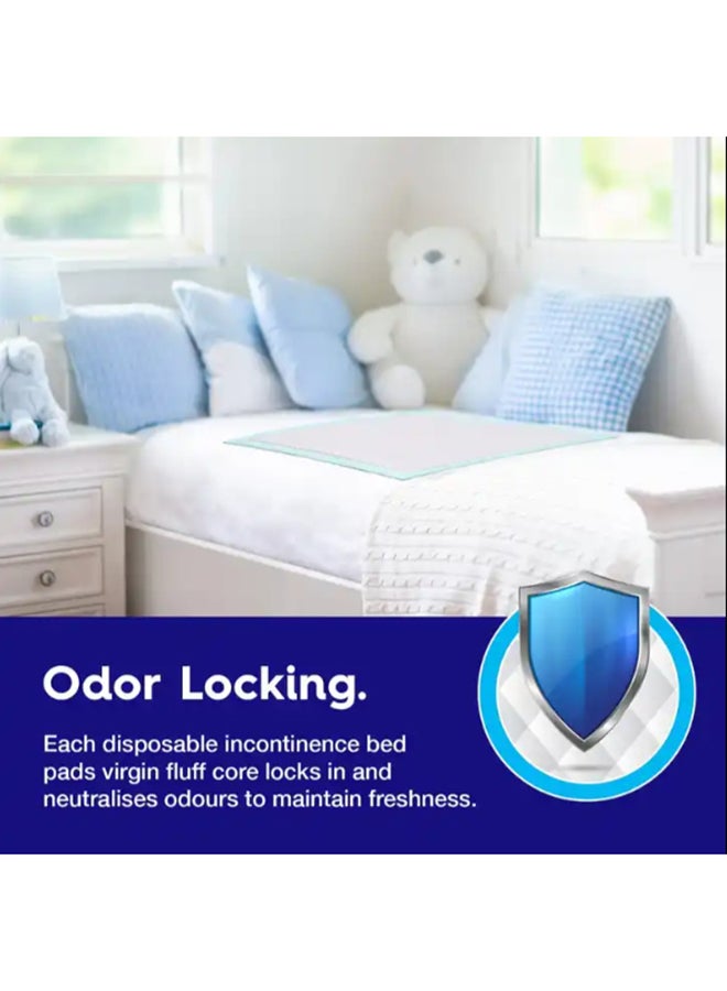 Cute 'n' Cuddle Pack Of 180 Disposable  Soft Ultra Absorbent Waterproof Diaper Mess-Free Changing Mat Liners Baby Changing Mat Cover Bed Pads, Blue, 60 CM X 90 CM - Image 4