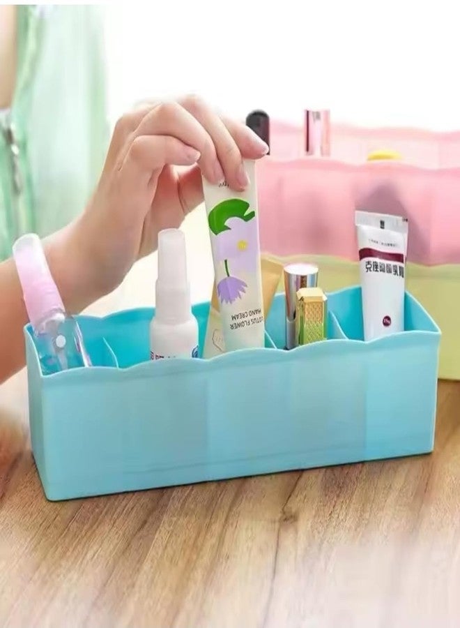 VILOMP 5 Grid Plastic Storage Box Drawer Socks Organizer Versatile Compact Efficient Multi Purpose Sturdy Space Saving Durable Neat and Tidy Functional Organize Set of 3 Multicolour - Image 3
