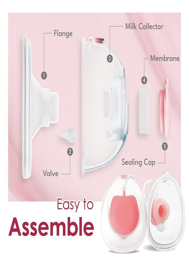 Nenesupply Handsfree Wearable Breastmilk Collection Cara Cups Caracups Compatible with Spectra S1 S2 9 Plus Lansinoh Breast Pumps 24mm Silicone Flanges Replacement Spectra Pump Parts 19 21mm Inserts - Image 4