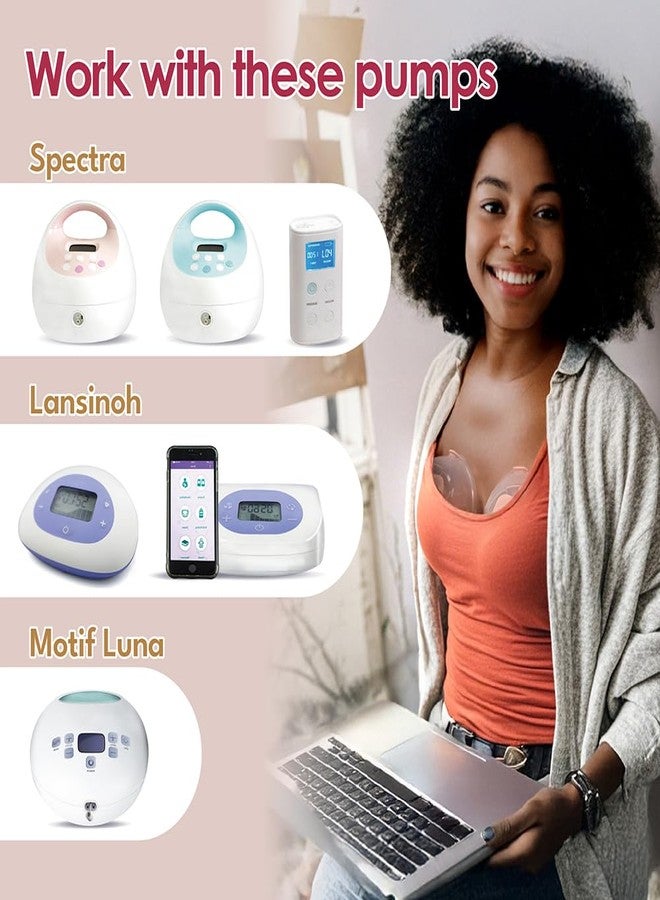 Nenesupply Handsfree Wearable Breastmilk Collection Cara Cups Caracups Compatible with Spectra S1 S2 9 Plus Lansinoh Breast Pumps 24mm Silicone Flanges Replacement Spectra Pump Parts 19 21mm Inserts - Image 2