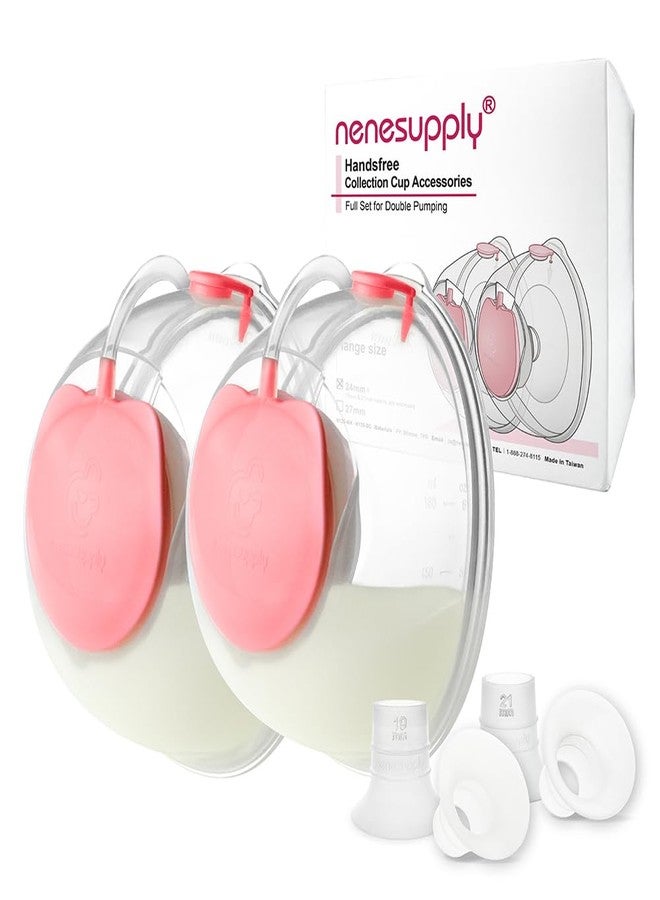 Nenesupply Handsfree Wearable Breastmilk Collection Cara Cups Caracups Compatible with Spectra S1 S2 9 Plus Lansinoh Breast Pumps 24mm Silicone Flanges Replacement Spectra Pump Parts 19 21mm Inserts - Image 1