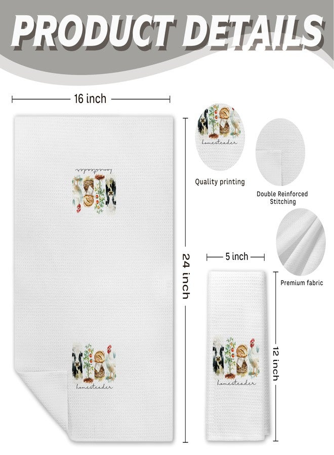 PIUD Farmhouse Kitchen Dish Towels, Homesteading Gifts for Women, Best Gifts for Homesteaders, Rustic Country Hand Towels for Bathroom Decor, Farmhouse Kitchen Bathroom Decor, 16x24 Inch - Image 2