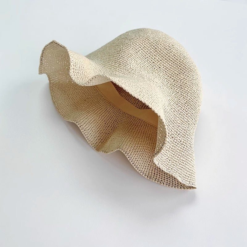 2026 New Simple Versatile Fine Crochet Paper Straw Sun Protection Soft Bucket Hat for Women Beach - Image 4