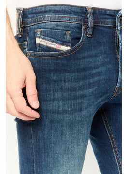 DIESEL Men Thommer Slim Fit Washed Stretchable Jeans, Blue  - Image 3