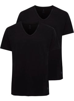U.S. Polo Assn. BASE. Polo Assn. - Men's Oversize Black 2-pack V-Neck T-Shirt  - Image 1