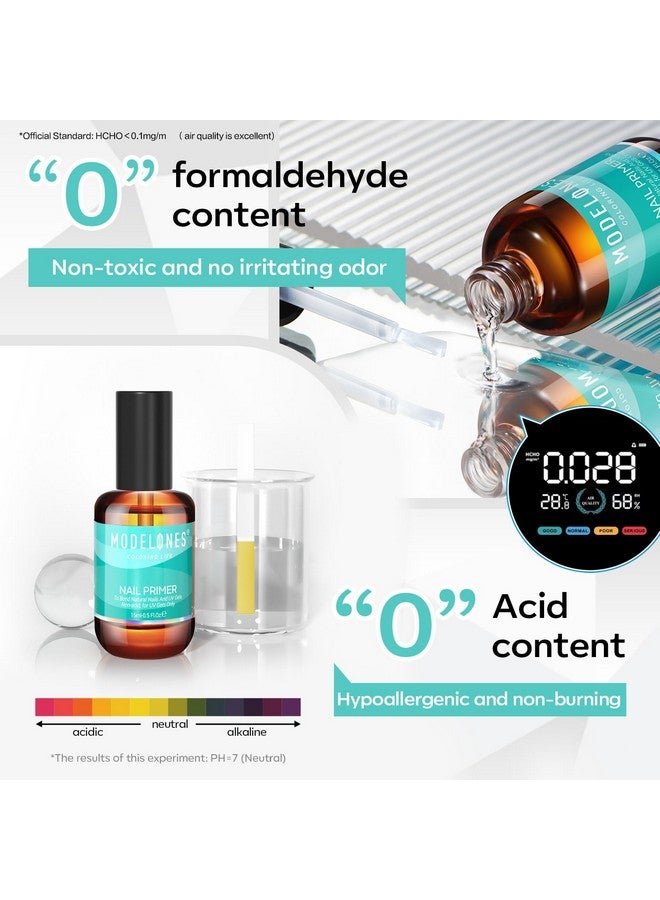 modelones Nail Primer, 15 ml Acid Free No Lift Nail Prep Dehydrator Bond Primer, Hema-Free Nail Bonder for Gel Nail Polish Nail Supplies Set - Image 5
