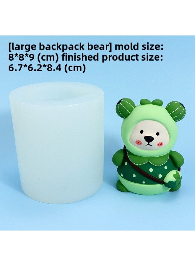 Korean-style Leather Rabbit Dinosaur Biscuit Lop Rabbit Bear Sofa Panda Aromatherapy Plaster Silicone Mold-Color:11 Large Backpack Bear  - Image 1