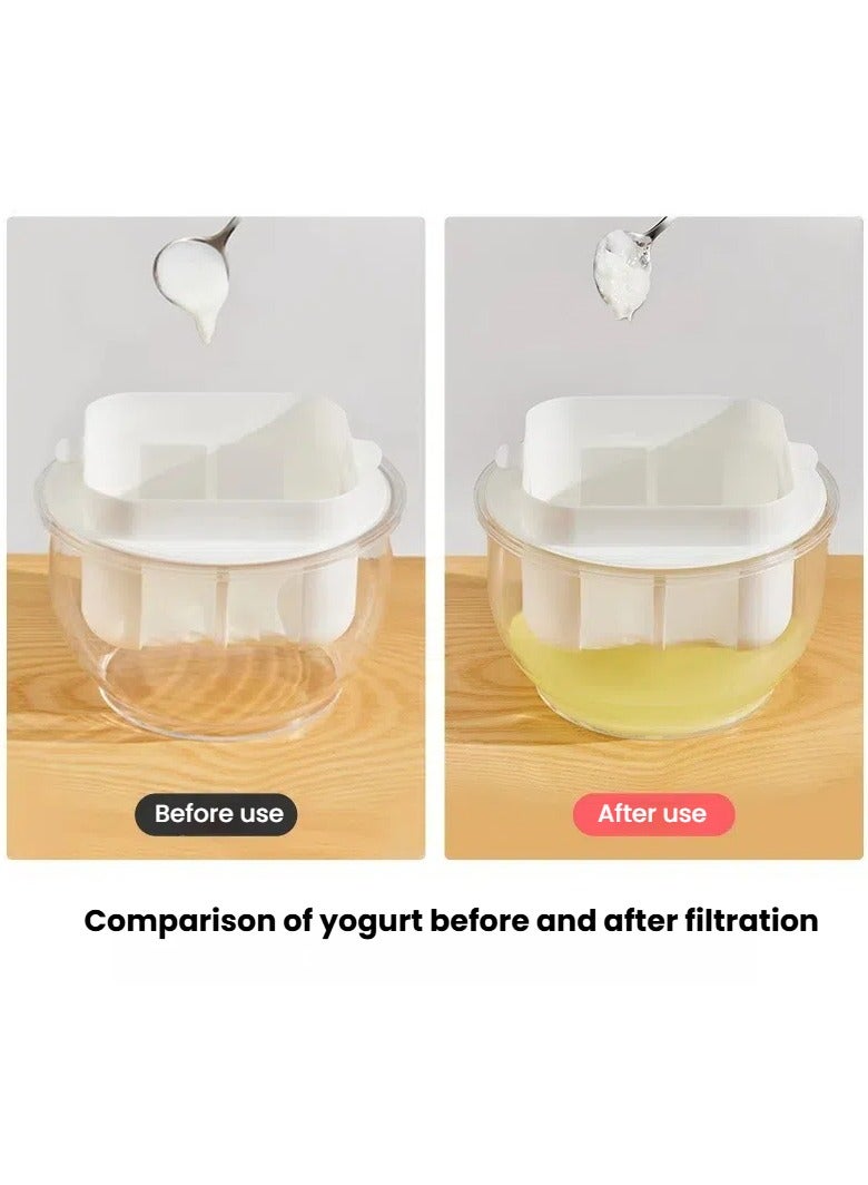 عام مفرز قهوة و يوجورت عجيز كبير السعة. إن هذا المفرز الذي يستخدم في صناعة اليوجورت اليوناني الصنع في المنزل ولبتخين حليب الصويا ولبخلط الجبن ولفصل المصل من اللبن يتيح سهولة عمل الشاي المسائي. - Image 4