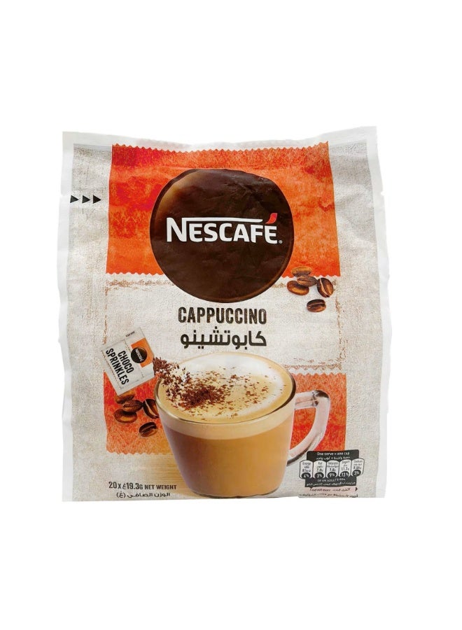 نسكافيه مزيج قهوة نسكافيه كابتشينو رغوي مع رشة شوكولاتة، 20 كيس، 19.3 جرام - Image 1