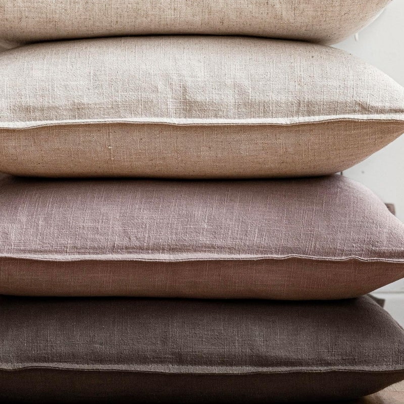 Foindtower Set of 2, Decorative Linen Soild Throw Pillow Covers Soft Accent Euro Cushion Case Boho Farmhouse Pillowcase for Chair Couch Sofa Bedroom Living Room Home Decor 20 x 20 Inch Dusty Pink - Image 5