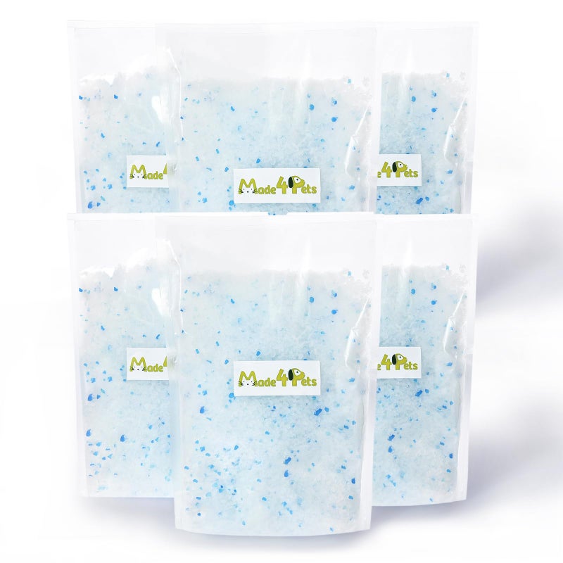 MADE 4 PETS Made4Pets Cat Litter Crystals Kitty Litter Odor Control Crystal Litter Non Clumping No scooping Low Dust, Low Tracking, Lightweight, Dehydrates Waste,â€“ 19.8 lbs (6 x 3.3 lb Packs) - Image 1
