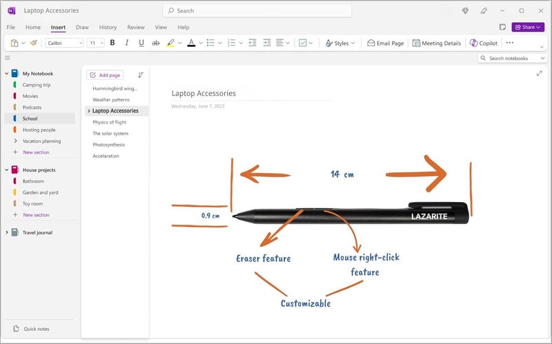 LAZARITE M Pen Black, Active Stylus for Microsoft Surface, Lenovo Yoga 7i/9i, Flex 5, Hp Envy x360/Pavilion x360/Spectre x360, 4096 Pressure Sensitivity, Palm Rejection, Tilt Support - Image 2