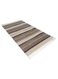 H2H H2H House2Home - Cotton Bedside Rug, Stripe Design, 2x4ft Rug, Thickness 8mm | Best Used as Bedside, Small Runner, Corridor Mat, Kitchen, Bedroom or Gift - 60x120cm Brown  - Image 4
