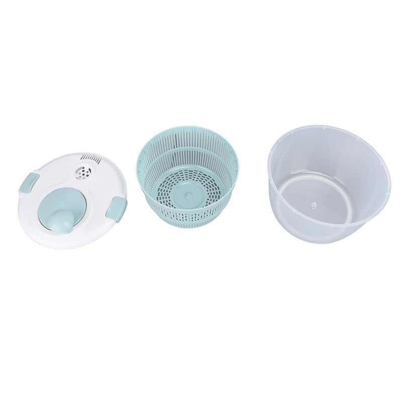 Large 5L Multifunctional Salad Spinner Vegetable Dryer And Fruit Washer With Lid Blue - Image 2
