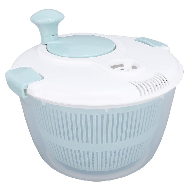 Large 5L Multifunctional Salad Spinner Vegetable Dryer And Fruit Washer With Lid Blue - Image 3