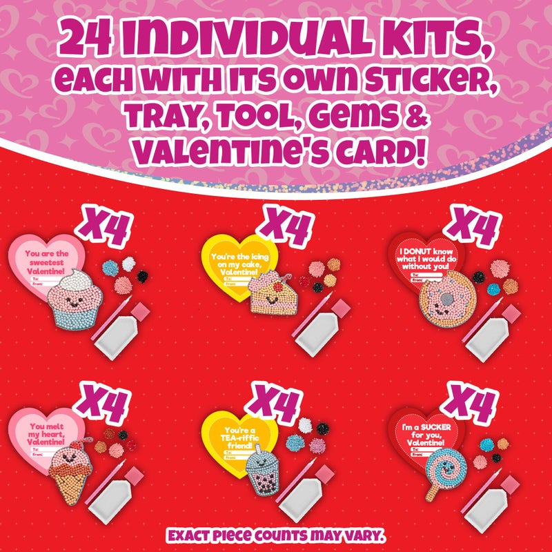 SCS Direct Sweet Treats Diamond Painting Kits (24Ct) - Perfect Goodie Bag Party Favors For Kids Birthday Party - Each Includes Candy Gem Craft Activity & Sticker For Boys & Girls - Multi-Item Party Favor Packs - Image 3