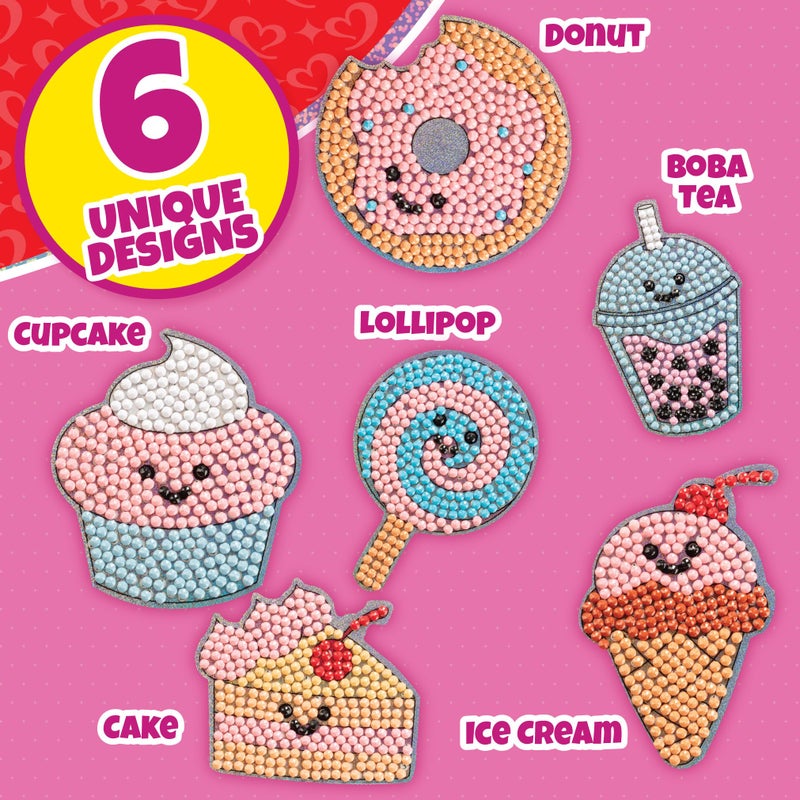 SCS Direct Sweet Treats Diamond Painting Kits (24Ct) - Perfect Goodie Bag Party Favors For Kids Birthday Party - Each Includes Candy Gem Craft Activity & Sticker For Boys & Girls - Multi-Item Party Favor Packs - Image 2