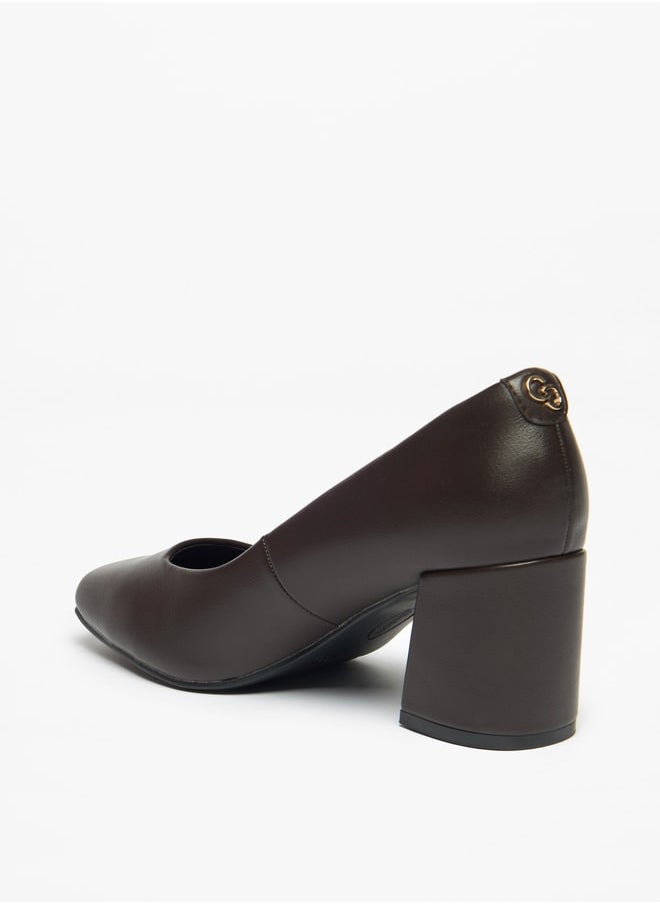 Celeste Women's Solid Slip-On Shoes with Block Heels  - Image 2