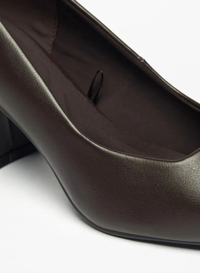Celeste Women's Solid Slip-On Shoes with Block Heels