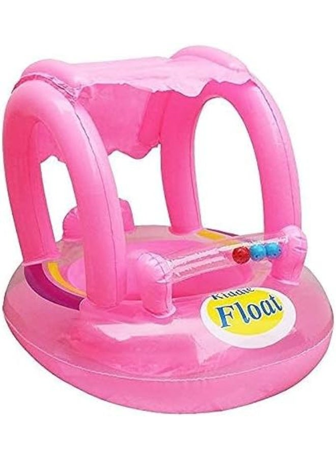 Generic Kiddie Float Pink Baby Pool Float with Sunshade Canopy & Play Beads – Kids’ Inflatable Seat Ring, Toddler Swim Ring, Infant Water Chair - Image 4
