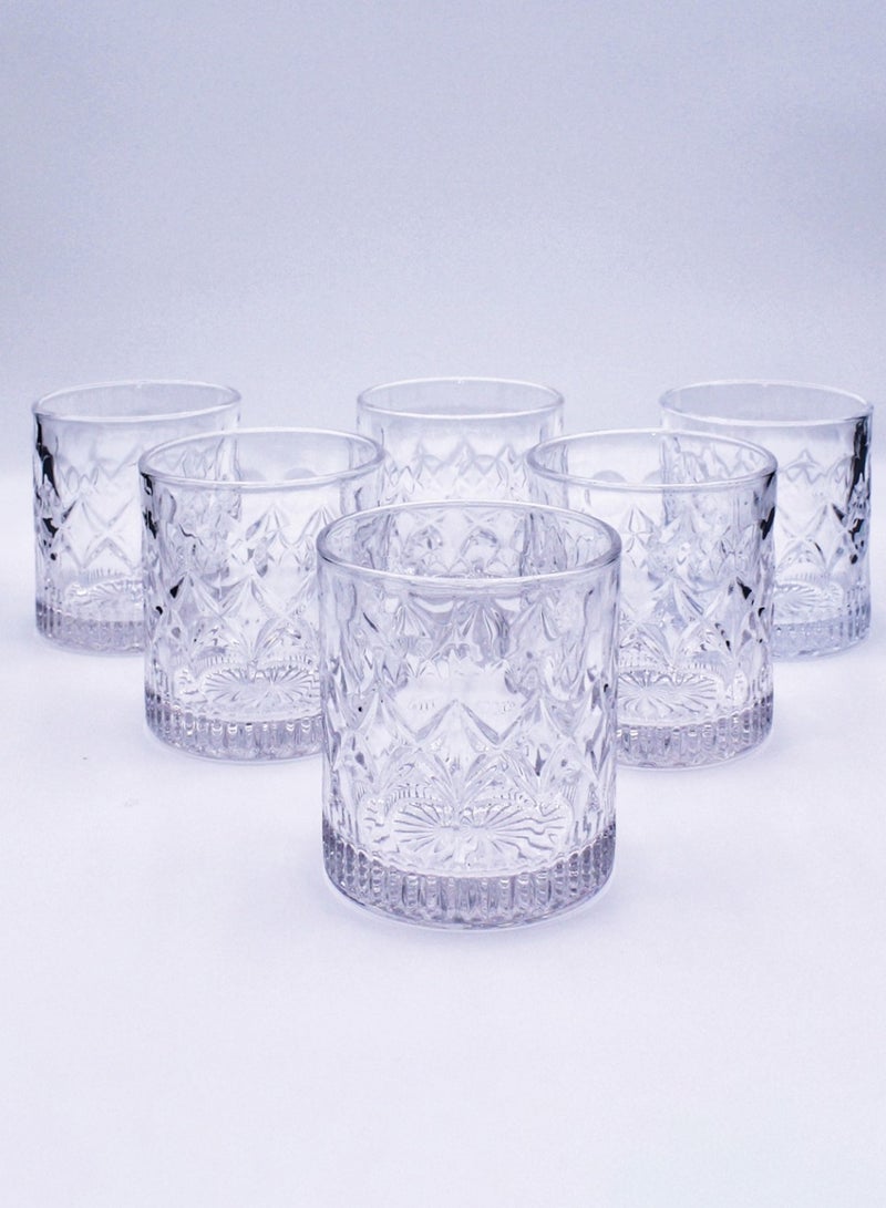 Glass Set, Set Of Six, Cullen Carved Vintage Crystal Glass, Can Be Used For Drinking Water, Coffee, Tea, Juice, Milk, 280ML - Image 5