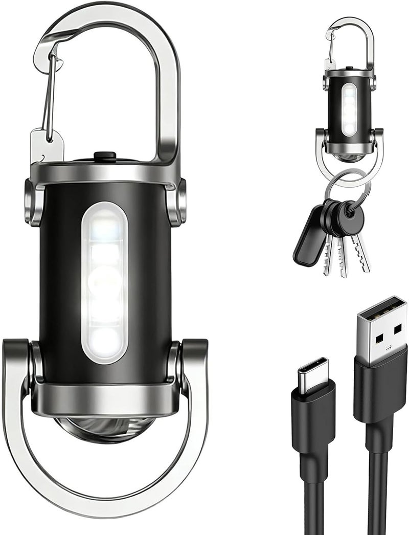 CVMGO 500LM Waterproof Rechargeable Mini Keychain Flashlight - EDC Portable LED Torch for Outdoor Use - Image 1