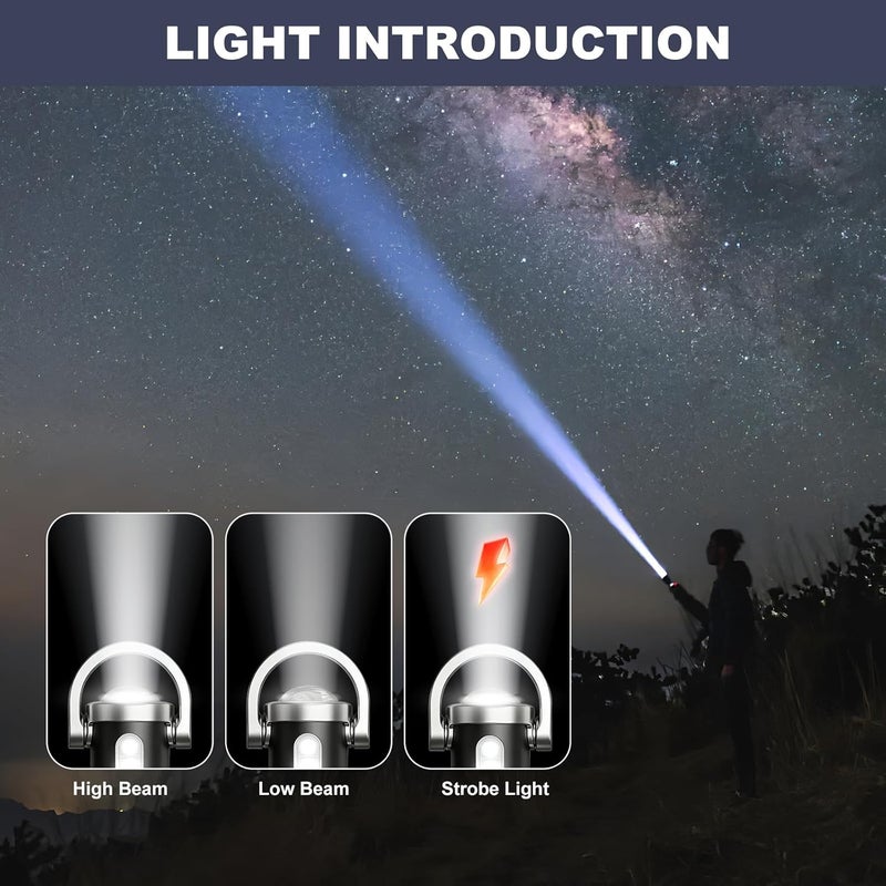 CVMGO 500LM Waterproof Rechargeable Mini Keychain Flashlight - EDC Portable LED Torch for Outdoor Use - Image 5