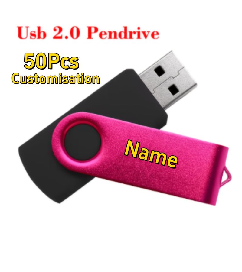 50 قطعة حمراء سعة 16 جيجابايت USB 2.0 فلاشة USB نقش الشعار المخصص الاسم الشخصي هدية مكتبية تذكار تخرج - Image 5