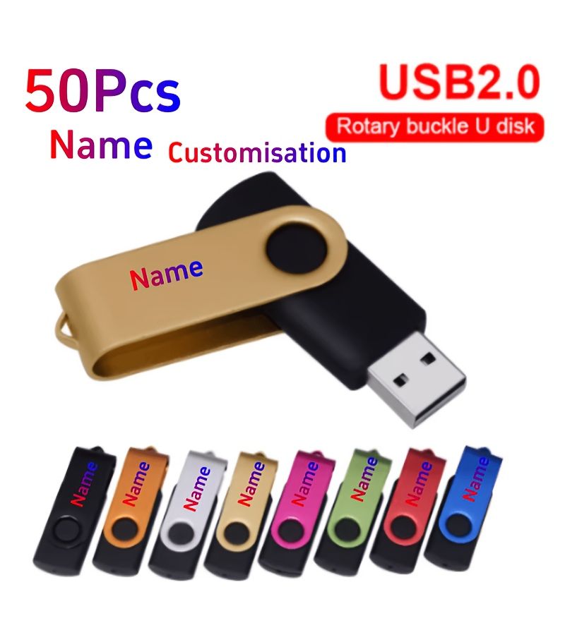 50 قطعة حمراء سعة 16 جيجابايت USB 2.0 فلاشة USB نقش الشعار المخصص الاسم الشخصي هدية مكتبية تذكار تخرج - Image 3