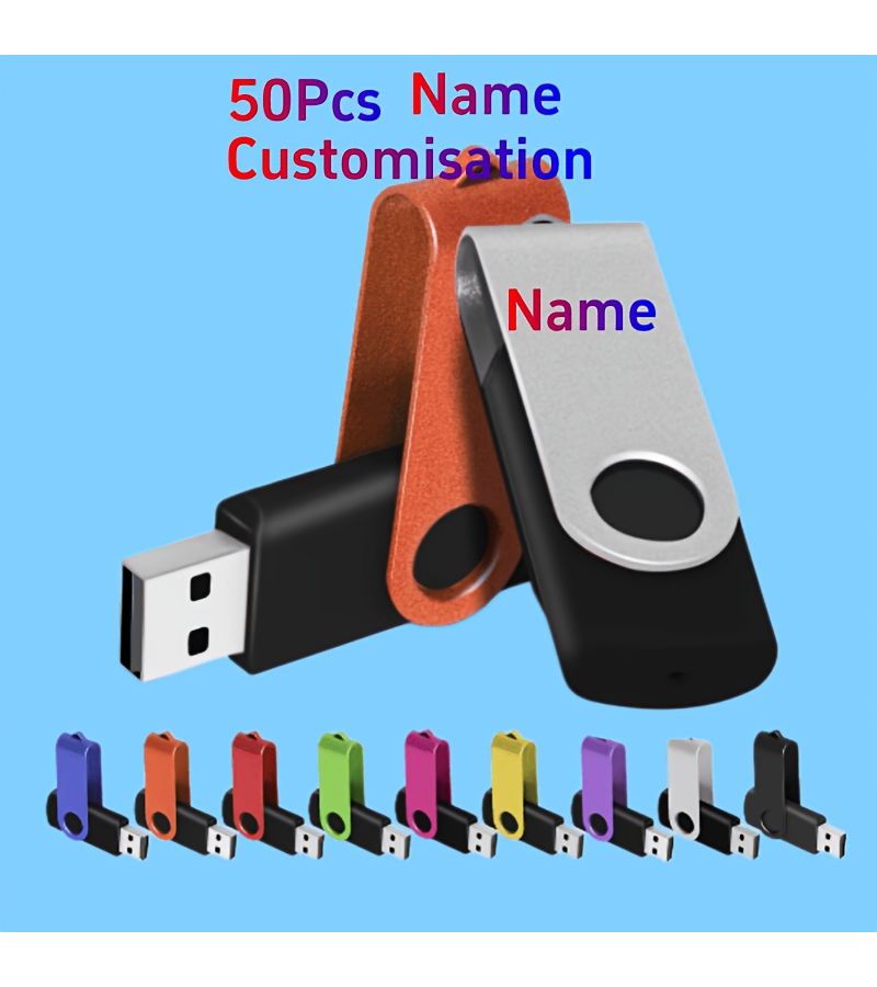 50 قطعة حمراء سعة 16 جيجابايت USB 2.0 فلاشة USB نقش الشعار المخصص الاسم الشخصي هدية مكتبية تذكار تخرج - Image 1