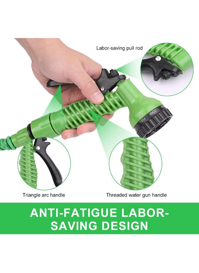 SHOPI - 100FT/30M Garden Hose Upgrade Expandable Magic Flexible Water Hose Plastic Hoses Pipe With Expandable Hose 7 Function Spray Nozzle Leak Proof To Watering, 3 kinds of water pipe connections - Image 1