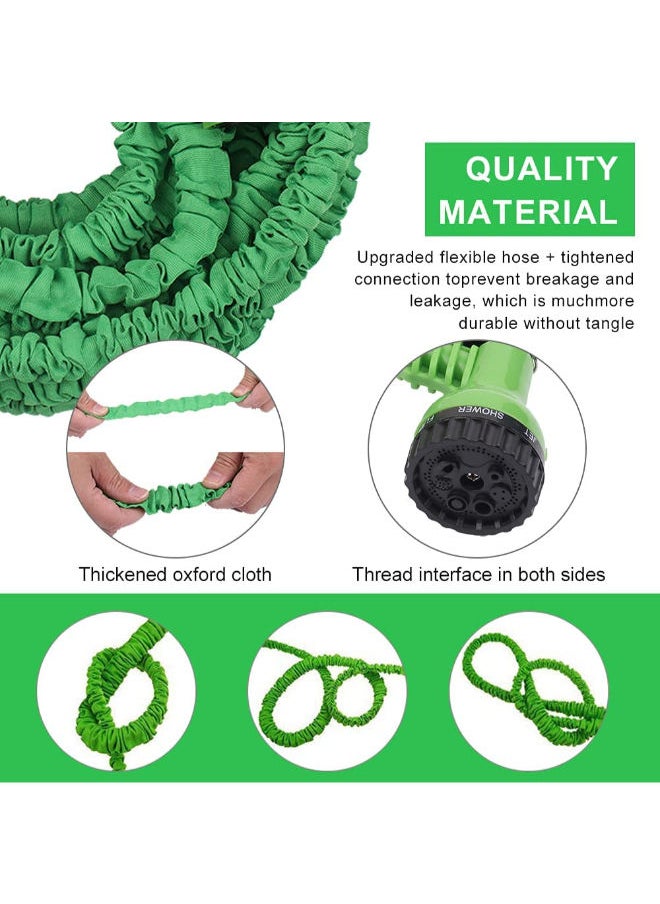 SHOPI - 100FT/30M Garden Hose Upgrade Expandable Magic Flexible Water Hose Plastic Hoses Pipe With Expandable Hose 7 Function Spray Nozzle Leak Proof To Watering, 3 kinds of water pipe connections - Image 1