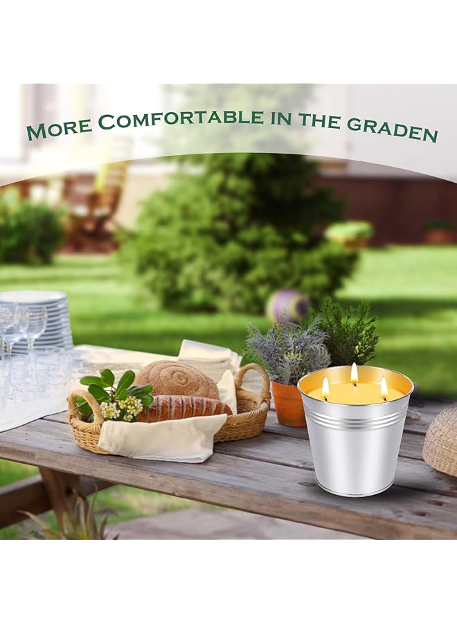 erorex Large Citronella Candles Outdoor Indoor 2 X 20Oz Natural Soy Wax 3 Wick Garden Candles Lemongrass Scent 200 Hours Burn Time For Diwali Ramadan Patio Yard Balcony Porch Camping Bbq - Image 3